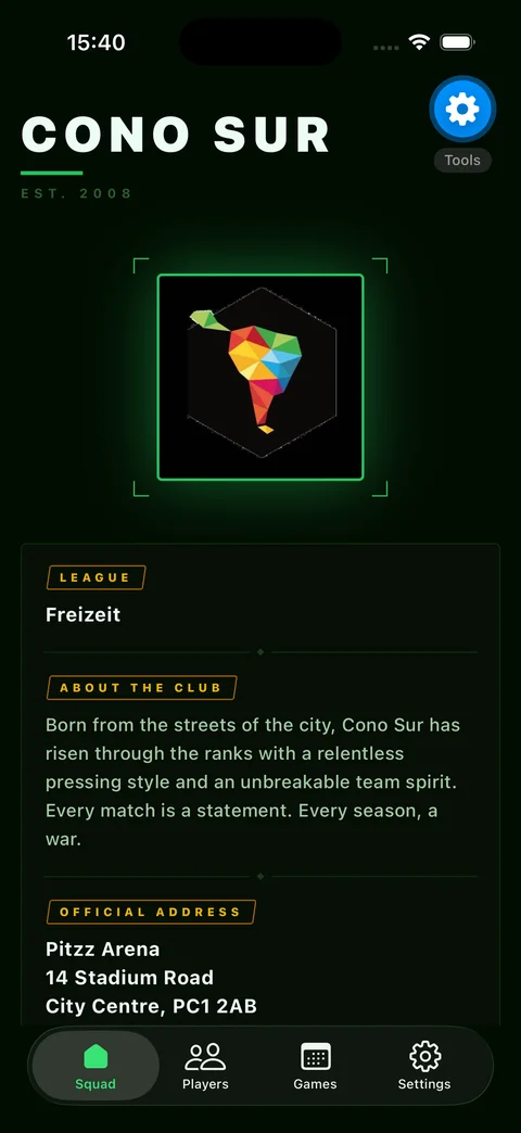 Squad home screen